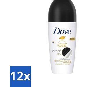 12 x Dove Deodorant Roller - Invisible Dry - 50 ml - Deodorant - Antitranspirant - Dove - Invisible Dry - 48 Uur Bescherming