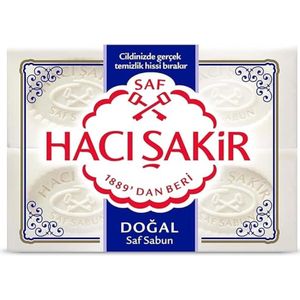Haci Sakir Zeep 4-pack 4 x 150 g (600 g) pure zeep - Hacı Şakir Sabunu 4'lü Paket 4 x 150 g (600 g) saf sabun Haci Sakir Soap 4-pack 4 x 150g (600g) pure soap