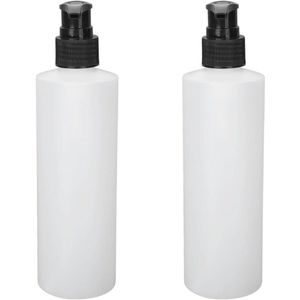Set of 2 Reusable White Massage Oil Heating Pump Dispensers - 250 ml Replacement Accessories for Tanning Lotions