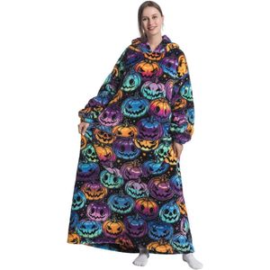 Oversized deken hoodie voor volwassenen en tieners - extra lange fleece capuchon