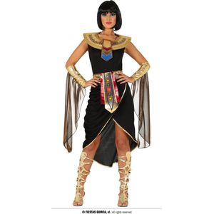 Guirca - Egypte Kostuum - Koningin Nefertari Van Egypte - Vrouw - Zwart, Goud - Maat 44-46 - Carnavalskleding - Verkleedkleding