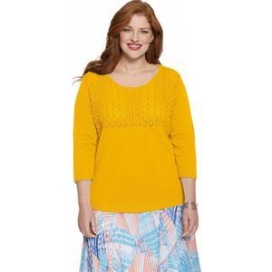 Opengewerkte trui met 3/4 mouwen