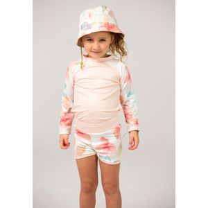 Ducksday - UV-Zwemshirt voor baby - UV-werend UPF50+ - Rashguard met Lange mouwen - meisje - Bliss Dot - Roze pastel - maat 1 jaar