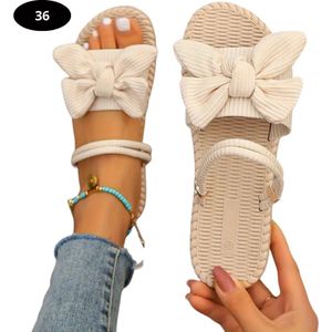 Nivard Slippers Dames - Teenslippers - Flip Flops - Comfortabel - Zomer - Beige - 35.5