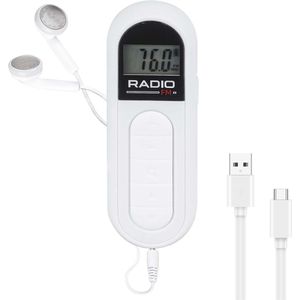 Draagbare mini-radio met FM-ontvangst, oplaadbaar en lichtgewicht, ideaal voor onderweg, joggen en wandelen