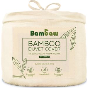 Bamboe Dekbed | 200 x 200cm | Ultrazacht | Ivoor | Eco Dekbedhoes | Luxe Bamboe Beddengoed | Hypoallergeen Dekbedovertrek | Puur Bamboe viscose rayon Dekbedhoes | Ultra-ademende Stof | Bambaw