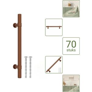 vidaXL Handvatten - 128 mm RVS Bronskleurig - Vintage Meubelgrepen voor Kasten en Lades - Voordeelverpakking - 70 stuks