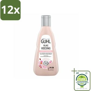 Guhl - Shampoo - Rijke Voeding - 250 ml - Voordeelverpakking - 12 stuks - Droog haar shampoo - Voedende shampoo