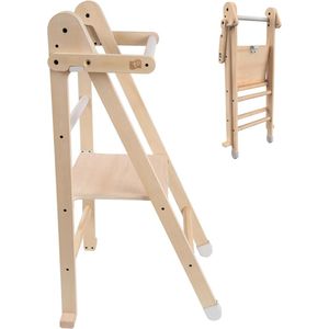 Opvouwbare Leertoren voor Peuters en Kinderen - Duurzame Montessori-Ladder voor Keuken