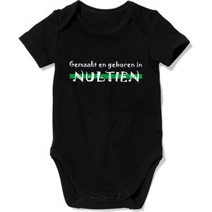 FR.KZK GEMAAKT EN GEBOREN IN NULTIEN - zwart (romper/baby/Rotterdam/voetbal/cadeau/010/Rdam) 3-6m / 60-66cm