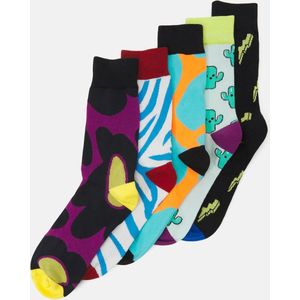 Heren sokken met print- onsfinch basic pattern socks- 5 pack- 1 maat- cadeau