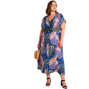 Uitlopende maxi-jurk met tropische print