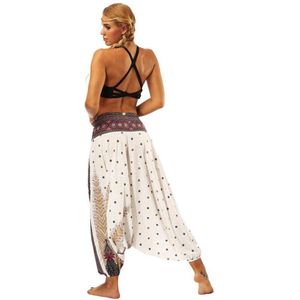 yoga pants loose women high waist Women Summer Loose Yoga Trousers Baggy Boho Jumpsuit Harem Pants gym White Fractal