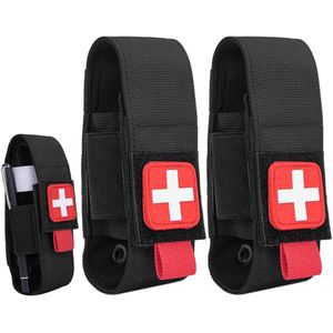 Zeynomax - Holster voor Tourniquet, 2 stuks, Multifunctionele Beschermhoes voor Tourniquet, Zwart, Opbergtas voor Outdoor Gebruik met Zaklamp en Schaar.