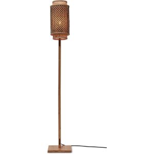 GOOD&MOJO Vloerlamp Bhutan - Bamboe/Zwart - 20x20x145cm - - Staande lamp voor Woonkamer - Slaapkamer