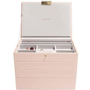 Classic Medium sieradendoosje Set van 4 in Blush Pink en Champagne Gold