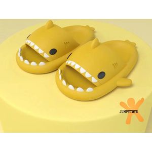 SHARKYSLIDES KIDS - JUMPYTOYS - Badslippers - Haai Slippers - EVA Product - FUNKY YELLOW - Maat 30/31