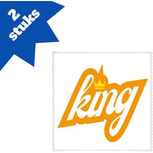 Akyol - king brillendoekjes - Koning - een koning - verjaardagscadeau - kroontje - kado - gift - geschenk - 17,8 bij 17,8 cm - 2 stuks