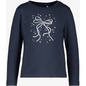 Name It meisjes T-shirt donkerblauw met strik - Maat 92