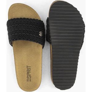 esprit Zwarte slipper gevlochten - Maat 38