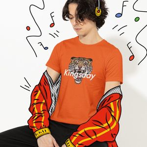 Oranje Koningsdag T-shirt - MAAT 4XL - Heren Pasvorm - Kingsday Tiger
