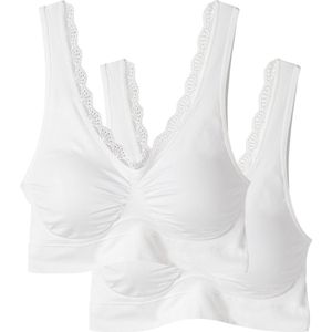 Damart - Set van 2 naadloze sportbeha's - Dames - Wit - M