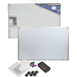 Whiteboard | Magnetisch | Aluminium Frame | Draagkoffer en starterspakket | 60 x 90 cm