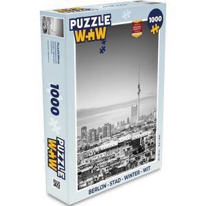 Puzzel Berlijn - Stad - Winter - Wit - Legpuzzel - Puzzel 1000 stukjes volwassenen