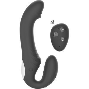 Playbird® - Strapless Strap-on Vibrator - Afstandsbediening - Voorbind Dildo - Seksspeeltje voor Koppels - Pegging - Zwart