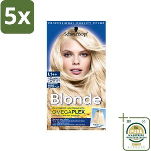 5 x Schwarzkopf - Haarkleuring - Poly Blonde Intensive Bond Superplus - Grootverpakking - Intensieve Blondering - Blonde Kleur - Haar Oplichten - Anti-geel Effect - Haar Verzorging