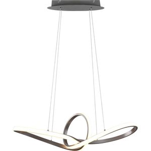 LED Hanglamp - Torna Sonso - 28W - Warm Wit 3000K - Dimbaar - Rond - Mat Nikkel - Aluminium