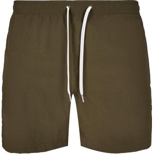 Build Your Brand - Heren Zwembroek - Olive - Met Koord en Zakken