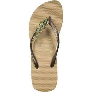 Uzurii Green Crocodile Switch High Heel Dames Slippers Gold Maat 39/40