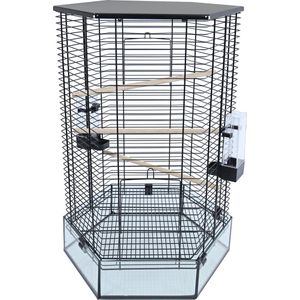 Interzoo Vision Hexo Vogelkooi excl. standaard - Zwart - 42x62,5 cm