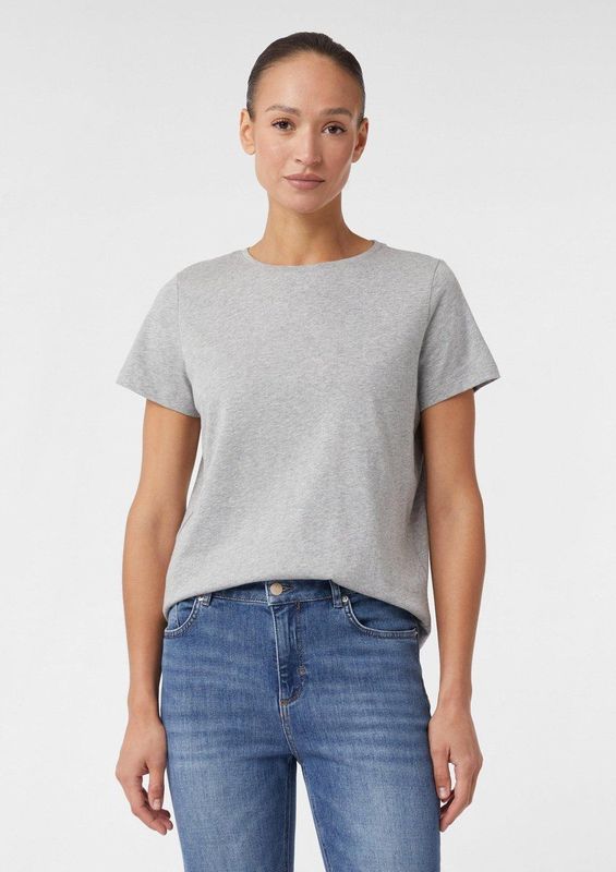 comma casual identity - T-shirt - Greymelange - Korte Mouwen - Regular Fit