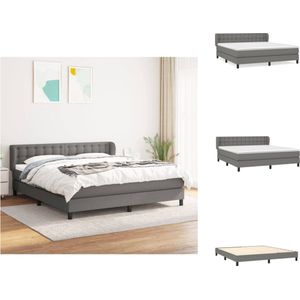 vidaXL Boxspringbed - Comfort Plus - Bed - 160 x 200 x 78/88 cm - Donkergrijs - Duurzaam materiaal - Bed