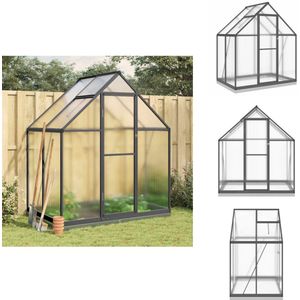 vidaXL Tuinkas - Tuinkassen - Kas - Kweekkas - Tuinkas met basisframe 169x114x202 cm aluminium antracietkleur