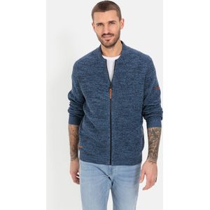 camel active Mouliné vest gemaakt van gecertificeerd biologisch katoen - Maat menswear-3XL - Blauw