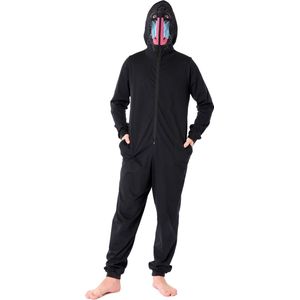 Ladeheid Jongens Overal slapen Pyjama- met Capuchon - Lange mouwen - Lange broek - Katoen - LA-LA40-240-PJ - Zwarte Pavian - 158