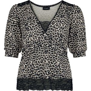 Vive Maria Romantic Leo Dames Shirt met lange mouwen - bruin/zwart - XS