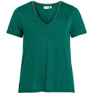 Vila T-shirt Vinoel Lurex S/s Top - Noos 14080877 Uitramarine Green Dames Maat - L