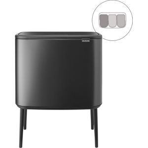 Brabantia Bo Touch Bin Prullenbak - 3 x 11 liter - Afvalscheiding - Confident Grey