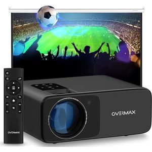 Full HD 1080p LED Projector met 200"" Beeld, 4500 Lumen en Draadloze Connectiviteit – Ideaal voor Filmavonden en Sportevenementen