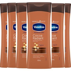 Vaseline Intensive Care - Cocoa Radiant Bodylotion – Hydratatie & Glans – 6X400 ml - Voordeelverpakking