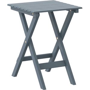 The Living Store Bijzettafel inklapbaar massief populierenhout grijs - Bijzettafel - Tuinstoel - Vouwtafel - Buitentafel - Loungehoek