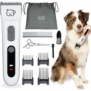 Beurer Fluffy Tondeuse hond - Honden & katten tondeuse - Extra stil, krachtig & lange batterijduur - 4 Opzetstukken - Draadloos - 2 Jaar garantie - Wit