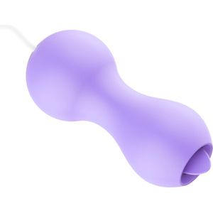 Cupitoys® Vibrerend ei met tong - Met afstandsbediening - 7cm - Lichtpaars - 12 standen - Vibrators voor vrouwen en mannen - Sex toys voor vrouwen en mannen - Sex toys voor koppels