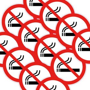 10 Stickers van 10 cm | Verboden te roken sticker - roken verboden - niet roken - Rookverbod - Tabak - Sigaren - Sigaretten - No smoke - Ne pas fumer |