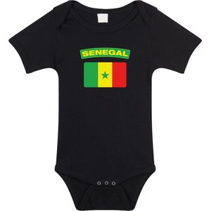 Senegal baby rompertje met vlag zwart jongens en meisjes - Kraamcadeau - Babykleding - Senegal landen romper 92