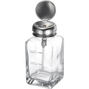 180 ml Glazen Pompdispenser voor Make-up-Remover met Metalen Klapdeksel & Vloeistofpomp